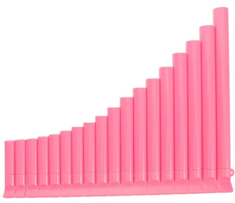 Levemolo 16 Pipe Pink Pan Flute Plastic Pan Pipes Instrument for Beginners and Students, Easy to Learn Woodwind Instrument with Stylish Appearance, Suitable for Educational Settings