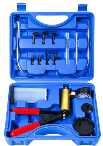 Kit Liquido Freni con Pompa a Vuoto,Tester Pompa Freno Pompa a Vuoto Set | Pompa Manuale per Vuoto con adattatori di manometro sostituisce l'olio Freno per Motocicletta,Bicicletta,Auto