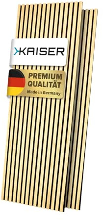 Kaiser Akustikpaneele Wandpaneele Lamellenwand Holzpaneele – Hochwertige Akustikpaneel Holzwandpanele zur Schalldämmung, – Verschiedene Formate verfügbar (1, 120 x 40 cm)