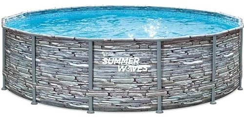 Piscina Fuori Terra Summer Waves by Ezooza Ø 427 x 107 cm Kit Completo: Pompa SkimmerPlus Scaletta, Copertura Kit Pulizia