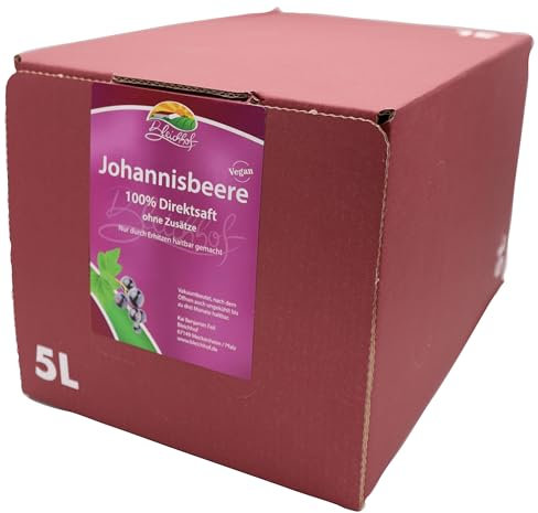 BLEICHHOF® Schwarzer Johannisbeersaft - Direktsaft, vegan, Bag-in-Box (1x5l)