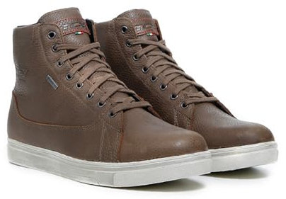 TCX - Mood GTX, Scarpe da Moto Uomo, Impermeabili e Traspiranti con Membrane in Gore-Tex, Tomaia in Pelle, Chiusura con Lacci, Marrone