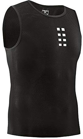 WOSAWE Herren Radsport Kompressions-Tanktop Mesh Atmungsaktiv Ärmellos Funktionsshirts Schnell Trocken Baselayer Unterhemd (Schwarz, XXXL)