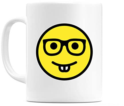 WeDoMugs Nerd Face Graphic Icon Ceramic 11oz Coffee Tea Gift Mug Cup