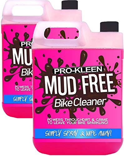 Pro-Kleen Mud Free Bike & Motorbike Cleaner Spray - Removes Grease & Grime - Safe To Use on Carbon Fibre, Seals, Cables, Brake Pads, Rotors and Anodised Metal (10 Litres)