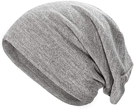 ZLYC Unisex Long Slouch Beanie Leicht Weich Jersey Mütze (Einfach Grau),Gr. Einheitsgröße