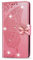 Reevermap iPhone 11 Case Glitter Cystal Flip PU Leather Phone Cover for iPhone 11, Shockproof Wallet Card Slots Butterfly Embossed Gems Bling Shiny Magnetic Clasp Kickstand, Pink