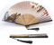 1SourceTek Silk Hand Held Fan 8.27 inches (21cm) Hand Fans for Women Folding, Hand Fan Folding for Gift, Decoration - Japanese Retro Style (Tortoise and Crane)