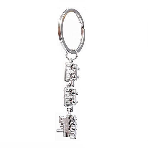 ARFUKA Schlüsselanhänger Niedlich Mini Zug Modell Legierung Schlüsselanhänger Metall Schlüsselanhänger Weihnachten Geburtstag Geschenk für Männer und Frauen, silber, Small