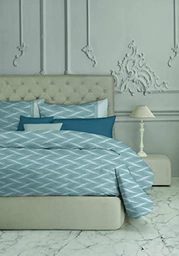 Laura Biagiotti - Bettwäsche-Set für Maxi mit 2 Kissenbezügen für Doppelbett, Perkal aus reiner Baumwolle, Sissi Ottanium (ohne Spannbetttuch)