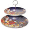 Mazzeo Alzatina Decorativa Natalizia in Ceramica a 2 Piani, 27x27x24 cm Christmas