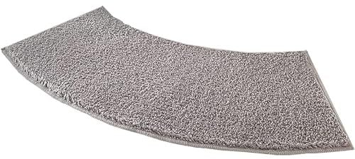 Badematte Runddusche, Mikrofaser Duschmatte Halbrund, Duschmatte Viertelkreis rutschfeste Hochflor Gebogen Duschmatte, Waschbarer Badematte für Eckdusche, 40 X 100 cm,Grau
