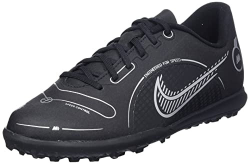 Nike Jr. Vapor 14 Club TF Soccer Shoe, Black/Silver/Medium Ash, 38 EU