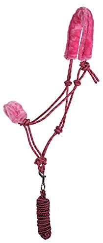ARBO-INOX Knotenhalfter-Set mit abnehmbarem Kunstfell Halfter mit Strick (Pony, Puzzle)