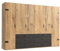 Froschkönig24 Detroit 6-türiger Kleiderschrank Drehtürenschrank Plankeneiche/Schwarz, Passepartout (Rahmen):ohne Passepartout