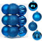 8CM Weihnachtskugeln Ornamente Glitze, 12 PCS bruchsicher Weihnachten Kugeln, Kunststoff Weihnachten Kugeln, Hängen Christbaumkugel Blau fur Weihnachtsbaum Neujahr Ornamente