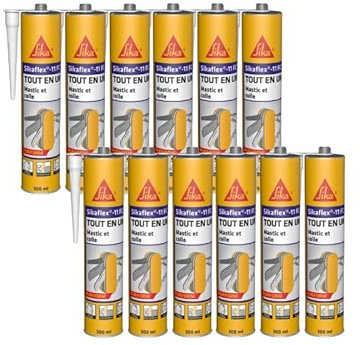 SIKA Lot de 12 mastics colles Multi-usages Sikaflex 11 FC Purform - Blanc - 300 ML