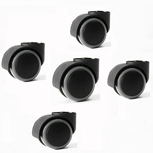 5er Set Ohne Stift Bürostuhlrollen, 50mm Ersatzrollen Zubehör Bürostuhlrollen Leise Schwenkrollen Hartbödenrollen Polyurethan-Räder (Color : B)