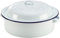 Enamel 20cm Round Roaster Dish Roasting Oven Tray Casserole Pan Easy to Clean Falcon Roasting Casserole Pan with Lid Round Roaster Dish Bowl Houseware Kitchen Veg Meat Tray Self Basting Oven Baking