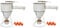 eGenuss Set da 2 Dosatori diimpasto in acciaio inox con maniglia rimovibile + bocchette in silicone + supporto da tavolo con box raccogli impasto + custodia | Imbuto graduato con capacità 1200ml
