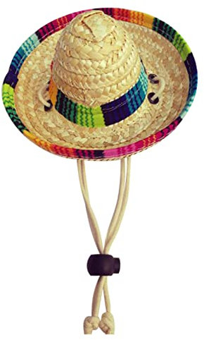 Paja Mexicano para Mascotas, Sombreros Fiesta Sombrero Mexicanos con Acabados Multicolores, Cinco Mayo Sombreros Paja para Fiestas mexicanas para Perros pequeños