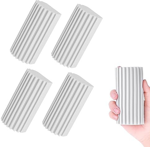 4 Pezzi Spugne Per Pulire Riutilizzabili Per Persiane Spugna Per Pulire Battiscopa Ventilatore Da Soffitto Vetro Porta Finestra Scanalature (Grigio)