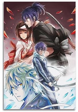 VZRSQZK Japanisches Anime-Noragami-Poster, dekoratives Gemälde, Leinwand-Wandposter und Kunstdruck, modernes Familienschlafzimmer-Dekor-Poster, 30 x 45 cm