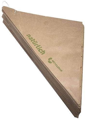 Spitztüten 100 Stück braun natürlich| Für 125gr. Süßigkeiten | für Popcorn und gebrannte Mandeln | Candybar | Hochzeit | Kindergeburtstag | Bonbontüten | Mandeltüten (100)
