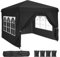 YITAHOME 2,5x2,5 wasserdichte Pavillon Faltpavillon mit Seitenteilen, Höhenverstellbar Faltbarer Pop up Pavillon Perfekt für Outdoor Partys, Camping, Märkte und Festivals, Schwarz