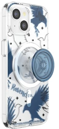 PopSockets iPhone 15 Case with Round Phone Grip Compatible with MagSafe, Phone Case for iPhone 15, Wireless Charging Compatible, Harry Potter - Ravenclaw Multicolor