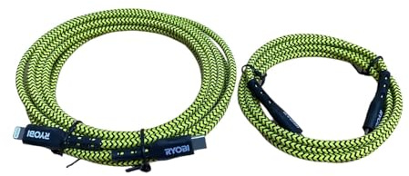 Ryobi USB-A to Lightning Cable Adapter - Two Pack (4ft and 10ft)