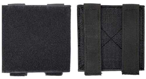 1 panneau d'affichage MOLLE avec crochet et boucle 10 cm x 10 cm pour patchs tactiques moraux, badges, sacs à dos, gilets, écussons (noir)