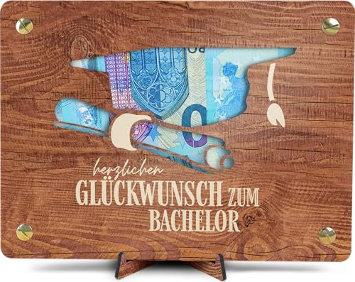 Bachelor Geschenk - XL Geldgeschenk aus Holz inkl. Ständer | Bachelor - Bachelor Deko, Geschenk Zum Bachelor Abschluss, Geschenke Zum Bachelor Abschluss, Studium Geschenk, Bachelorette
