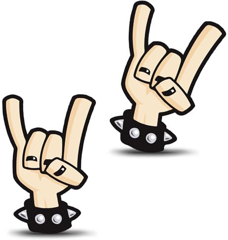 SkinoEu 2 x Aufkleber Autoaufkleber Heavy Metal Rock & Roll Auto Moto Motorrad Vinyl Stickers Fahrrad Helm Scooter Laptop Tuning B 16