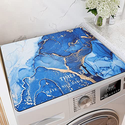 QHanky Housse de Réfrigérateur 65 * 90cm,Tapis de Bain Diatomite,Pare-poussière du Réfrigérateur Convient pour Lave-Linge Réfrigérateur,Couvercle Anti-poussière pour Machine à Laver