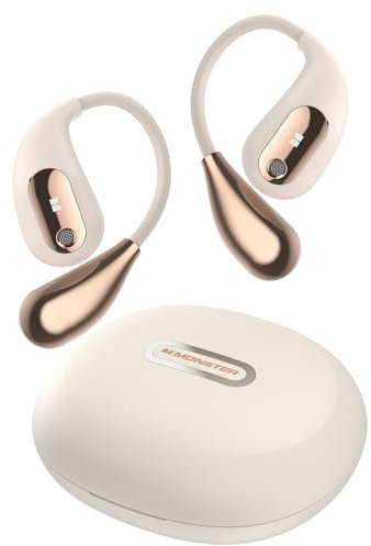 Monster Cuffie Open Ear AC210, auricolari Bluetooth 5.4, suono stereo, cuffie wireless 30 ore di riproduzione, ricarica di tipo C, chiamate chiare HD, controllo touch, auricolari aperti impermeabili