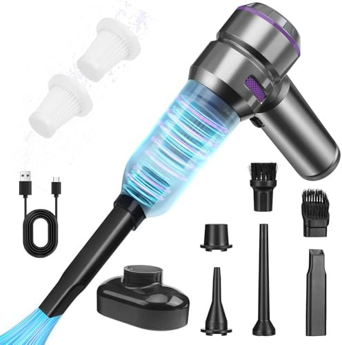 Aytop Handstaubsauger, 15000PA wiederaufladbarer kabelloser Autostaubsauger mit starker Saugkraft, tragbarer Mini-Staubsauger mit 2 HEPA-Filtern und großem Staubsammelbehälter für Auto/Haus/Tier