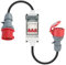 Pfloge® CEE Adapter, 32A auf 16A Adapter mit Leitungsschutzschalter, 5-Poliger 400V Kupplung Starkstrom Adapter, IP 44, CEE Verlängerungskabel 1 M