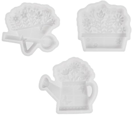 Artistic Creation Silikonformen, Heimdekoration, Gipsformen zum Basteln, Wagen, Blumentopf, Gießkannenfiguren