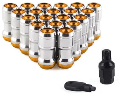 SHENGG 20 STÜCKE Racing Radmuttern M12x1.5/1,25 Schraube Aluminium Tuner Racing Radmutter Auto Modifikation Zubehör(Gold,M12x1.25)