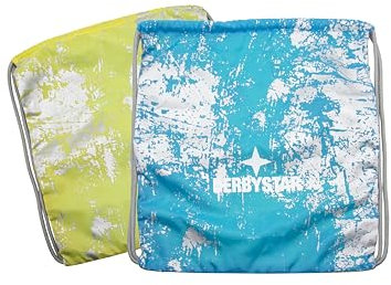 Derbystar Turnbeutel für Jungen aus strapazierfähigem Polyester - Stoffbeutel mit Kordelzug in Türkis/Gelb - Abmessungen 38 x 46 cm