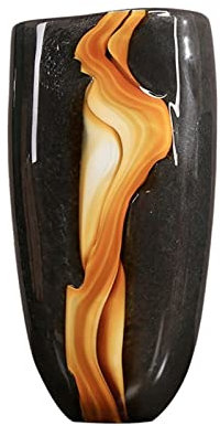 YLGTYUIK Blumenvasen, Glasvase, 39,6 cm, große dekorative Blumenvase, Moderne Kunst, dekorative Vasen, Wohnzimmer, Schlafzimmer, Esstisch, Ornamentvase, Dekor/dekorative Vasen (Größe: Grau) (Gold)