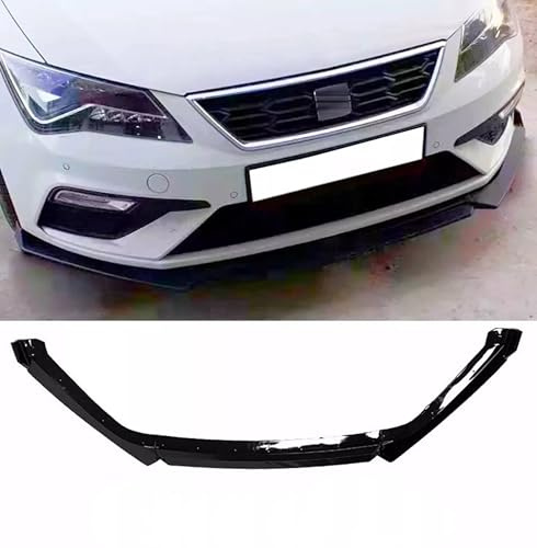 For Auto Perfectionists UK Front Spoiler Wing Lip Compatible With SEAT Leon MK3 5F 2017-2020 ABS Gloss Black