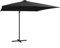 Xichuzi Ampelschirm mit Leuchten und StahlMast, Balkon Sonnenschirm, Marktschirm, Garten, Balkon Schirm, Sonnen Schirme, Balkonschirm, 250 x 250 cm Schwarz