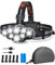 Nalezuns Stirnlampe, Stirnlampe LED Wiederaufladbar, Superheller Kopflampe 18000 Lumen 8 Lichtmodi & Rotlicht, 90° Einstellbar Stirnleuchte für Camping, Angeln, Reparatur, Notfälle