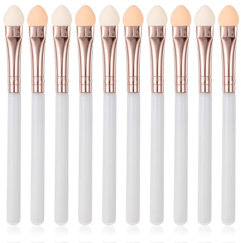 10 Stück Schwamm Lidschatten Applikator Lidschatten-Pinsel-Set Augen Make up Pinsel Set Doppelseitige Wiederverwendbar Waschbar Lidschatten-Makeup-Applikator-Tool Lidschatten Applikator Zauberstab
