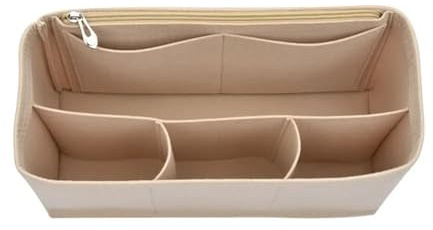 YGLEEULI Taschenorganizer Filzeinsatz Liner Geldbörse Organizer Tasche Handtasche Einkaufstasche Innentasche(Beige-3-)