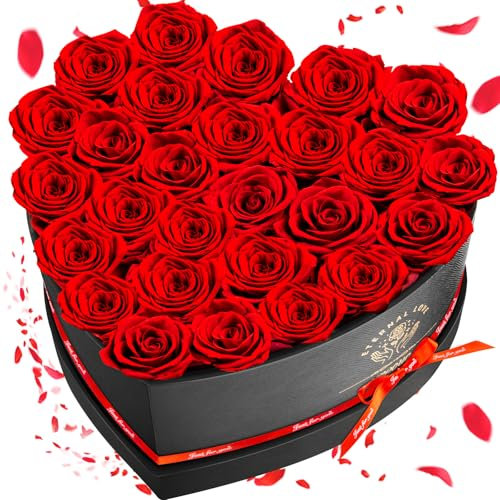 Impouo Ewige Rose, Muttertagsgeschenke für Mama, 27 Infinity Rosen Blumen Geschenke für Frauen, Rote Rose Geschenke Muttertag
