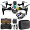 ADEPTNA Premium Foldable Camera Drone with Dual WiFi Cameras Obstacle Avoidance Brushless Motor Altitude Hold One-Key Start 360° Flip Long Battery Life Carry Case Quadcopter for Adults & Kids (WHITE)
