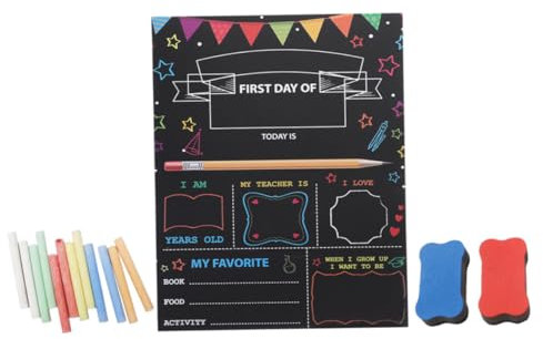 SHINEOFI 1 Set Schwamm Holz Kindergarten Kreidetafel Tafel Erste Tag Zeichen 1St Tag Kreidetafel Ersten Tag Der Schule Bord